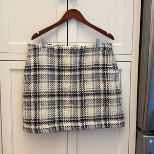 LOFT Black and White Textured Skirt